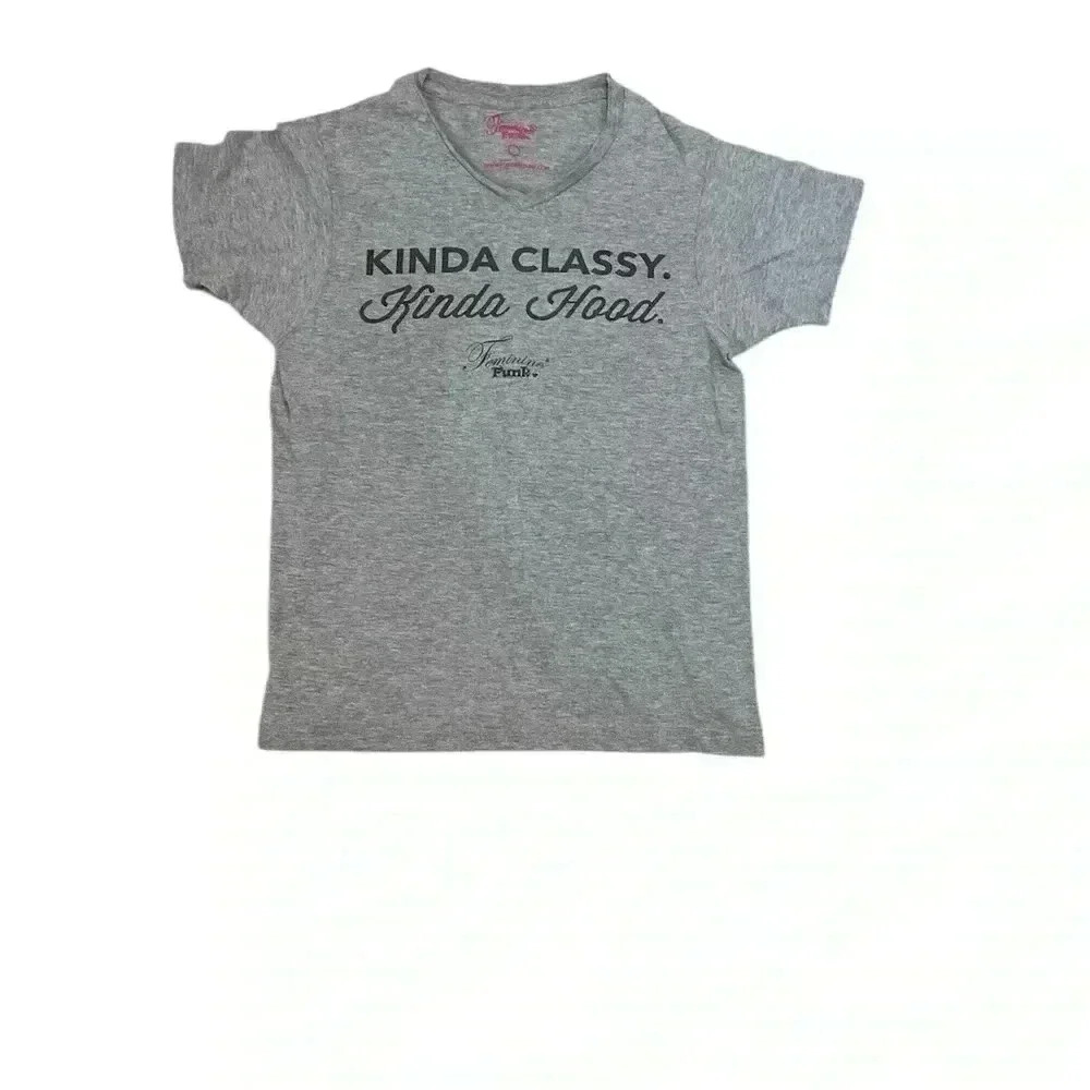 Size Small T Shirt gray little classy little hood